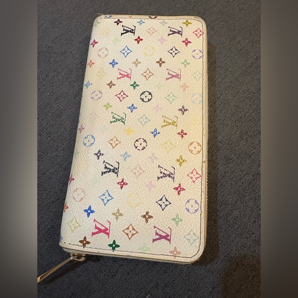 Louis Vuitton White‎ Murakami   long  Wallet